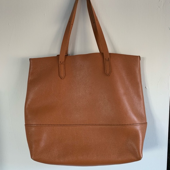 J. Crew Handbags - J. Crew camel leather tote bag with pouchette